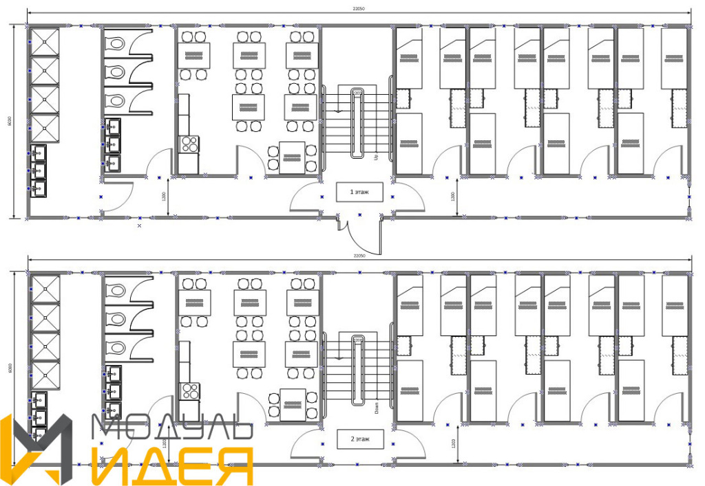 Схема размещения Модульное общежитие