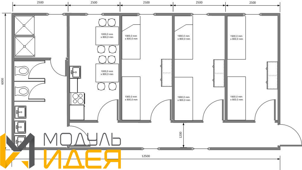 Схема размещения Модульное общежитие